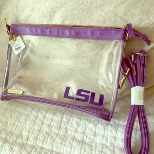 LSU Capri Designs game day large clear crossbody!!